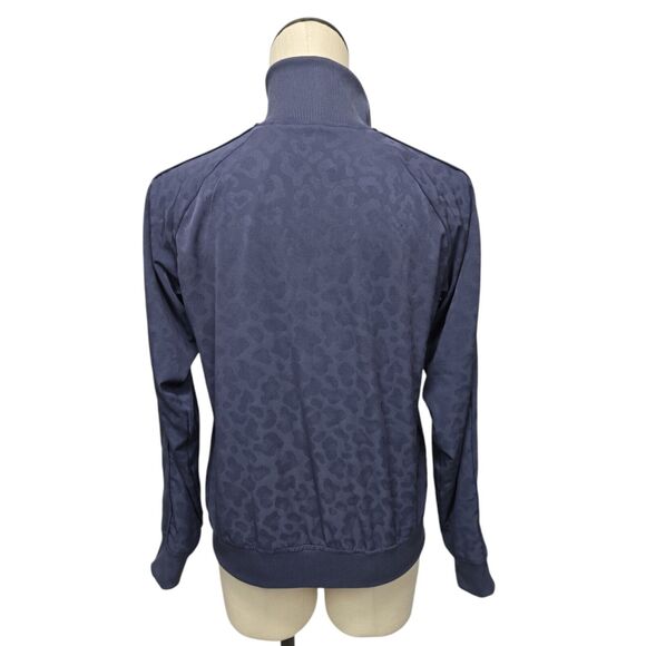 Athleta Brooklyn Bomber‎ Featherweight Jacket Size Small Leopard Medieval Violet - Picture 2 of 11